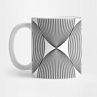 Abstract linear black and white repeated pattern Mug
